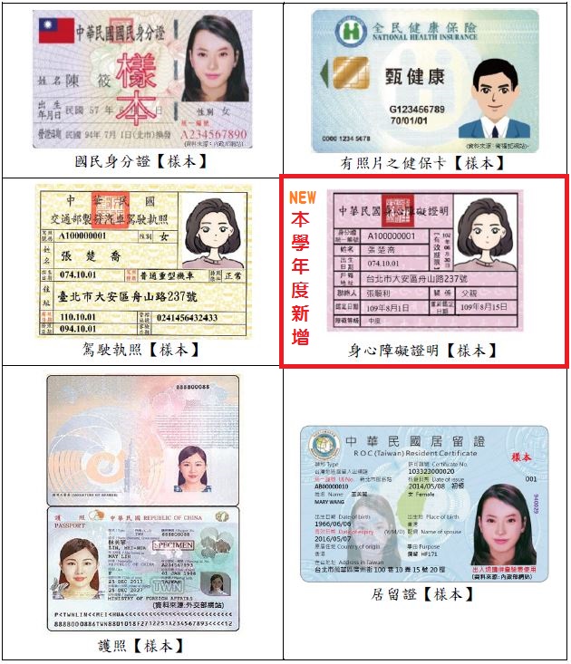 入場應攜帶之應試有效證件